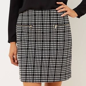LOFT | NWT | Textured Plaid Zip Pocket Shift Skirt